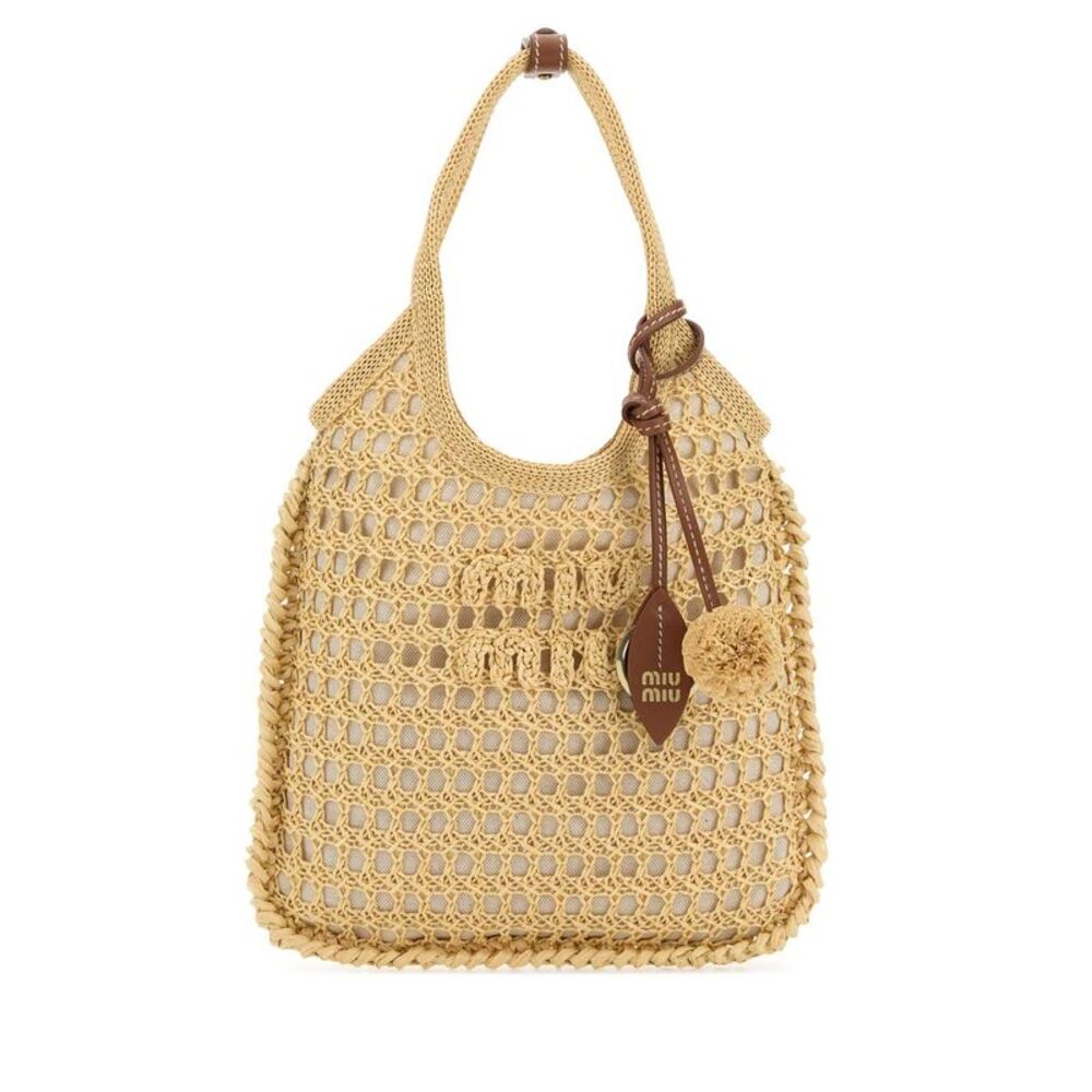 Miu Miu Women Biege Crochet Ivy Handbag